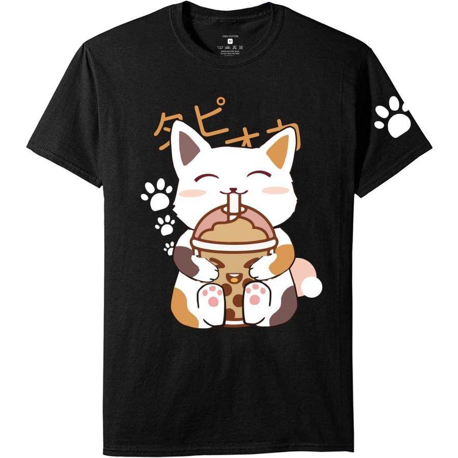 

Bubble Tea Cute Cat Anime Kawaii T Shirt XXXXXL чорний