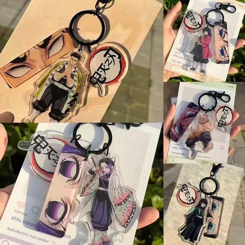 **Demon Slayer Anime Peripheral Keychain Muichiro Shinobu Kocho Kimetsu No Yaiba Acrylic Keyring Cartoon Bag Charm Decor Gift