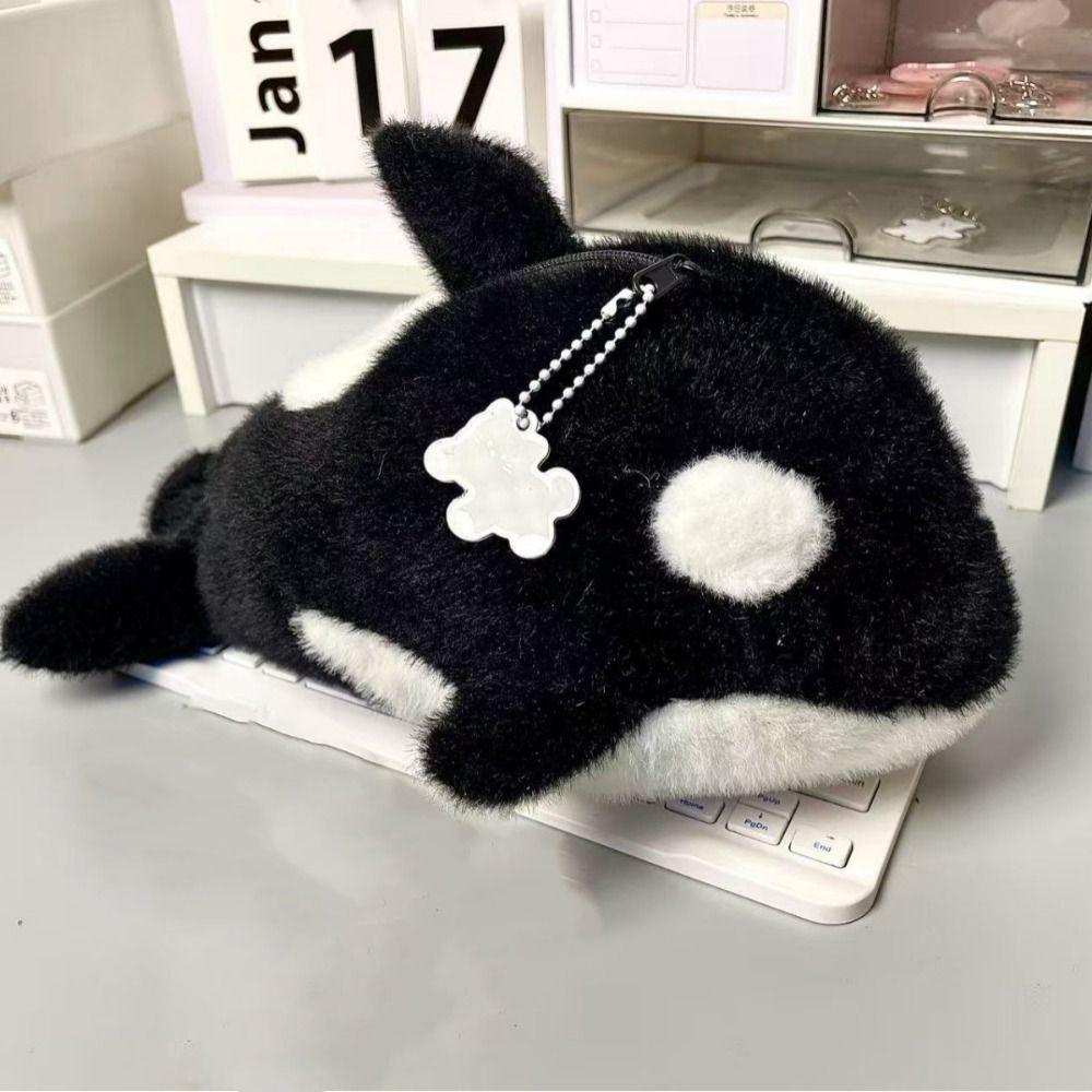 

Large Capacity Pencil Case Plush Stationery Bag New Pen Bag Students Killer Whale