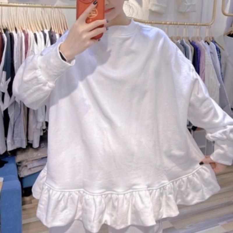 Women's Fashion Casual Spring Autumn Solid Color Print Long Sleeve O-Neck Blouses & Shirts