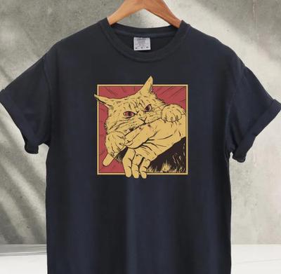 Vintage Cat Bite Shirt, Japanese Horror Anime TShirt, Retro Graphic Tee