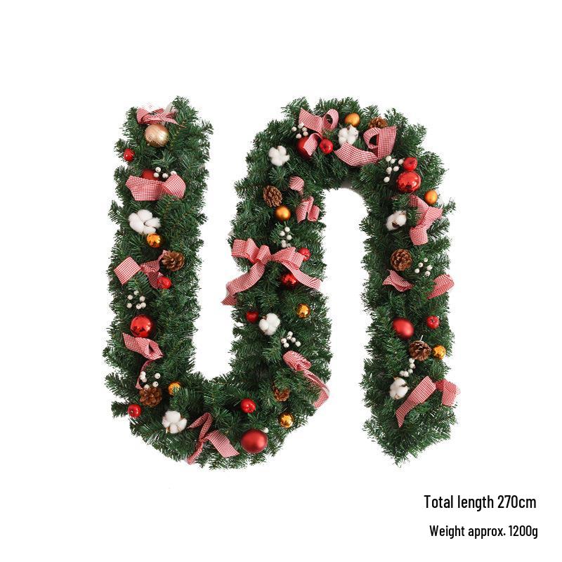 NUCHI 2.7m Christmas Rattan with Bow - Scottish Style Window & Hotel Decorations