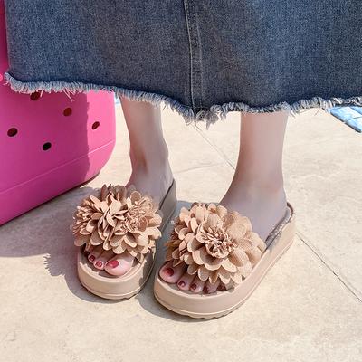 Fashion Shoes Female 2025 New Open Toe Women's Slippers Fashion Floral Summer Concise Comfortable Non-Slip Best Seller Platform Slippers