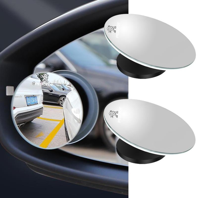 2Pcs 360 Degree Car Blind Spot Rear View Mirror Wide Angle Adjustable For Peugeot 308 408 508 RCZ 208 3008 206 207 108 406 407 408 206 207 208 306 307