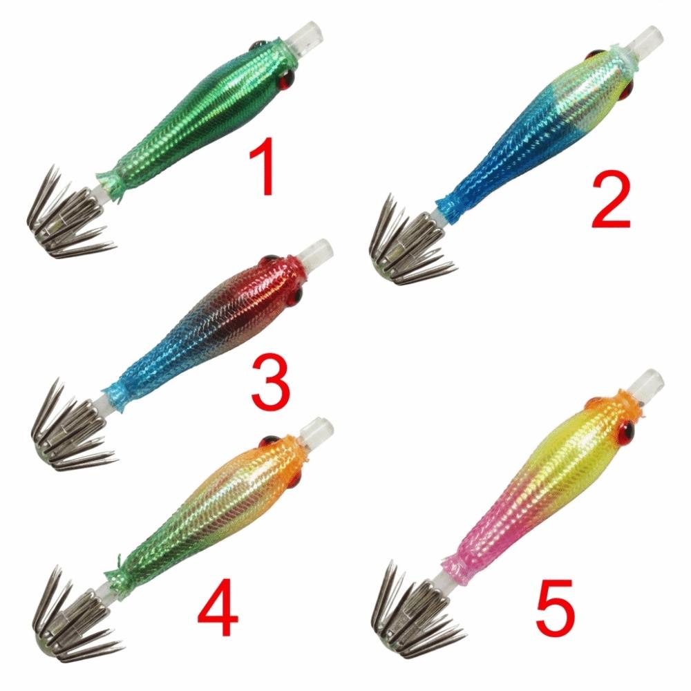 Pesca 5cm Fishing Octopus Jig Luminous UV Blowing Tube Squid Hook Explosion Hook Deep Sea Fishing