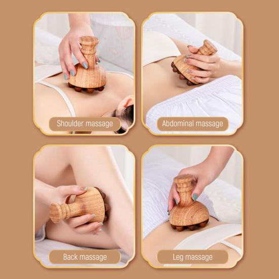 Brosse de Massage en Bois Lisse Sans Ébavures Design Ergonomique Facile à Utiliser Portable Brosse Anti-Cellulite pour le Corps pour Hommes Femmes