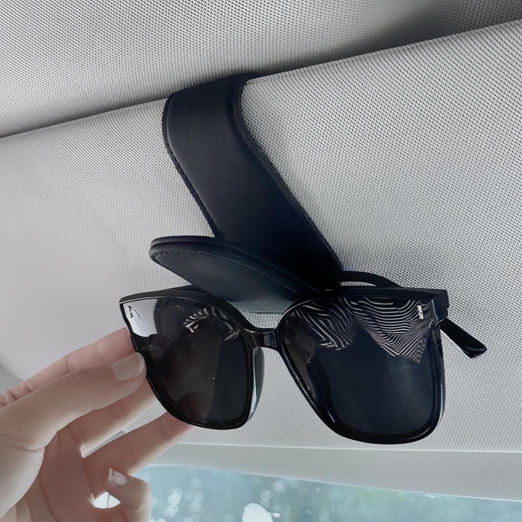 Car Sunglasses Clip, Car Sunshade Magnetic PU Leather Sunglasses Clip, Glasses Clip, Car Interior Sunshade Accessories