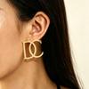 European and American Style Jewelry Personalized Letter DC Glossy Design Light Luxury Earrings Versatile Niche Earrings Earrings