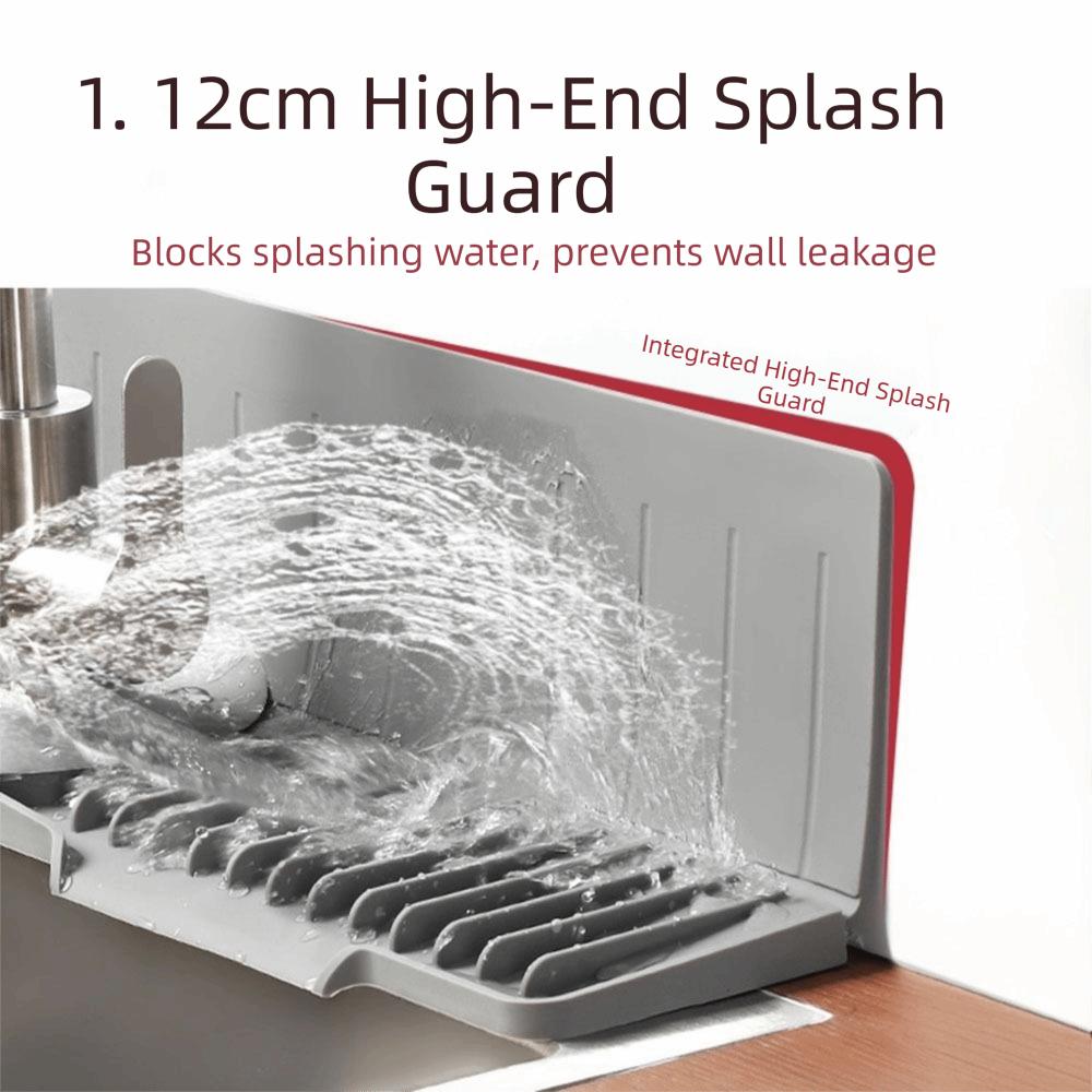 Fast Self-Draining Silicone Faucet Draining Pad Non-Slip Sink Splash Guard  Dish Soap Holder