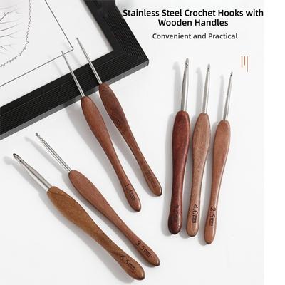 2.0-6.0MM Fine Hook Head Handmade Crafts Stainless Steel Crochet Hook  Doll Weaving Tool