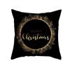 New Black Hot Stamping Christmas Pillow Cover Golden Elk Christmas Tree Sofa Cushion Cover Home