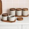 Japanese Coarse Pottery Coffee Bean Storage Jar with Lid for Kitchen Snacks, Dried Fruits, and Nuts