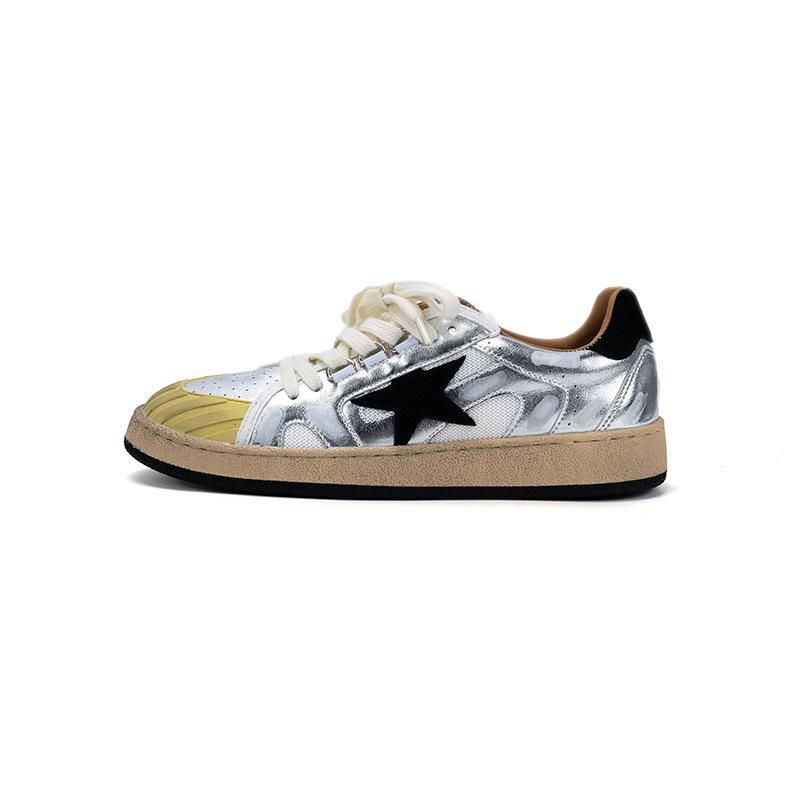 New versatile little white shoes for women, small thick-soled height-increasing sports and leisure board shoes for women, old stars, German training