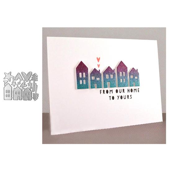 Cuore Stella Casa Matrice da Taglio in Metallo Fai da Te Scrapbooking Goffratura Decorazione Cartoncino Stencil