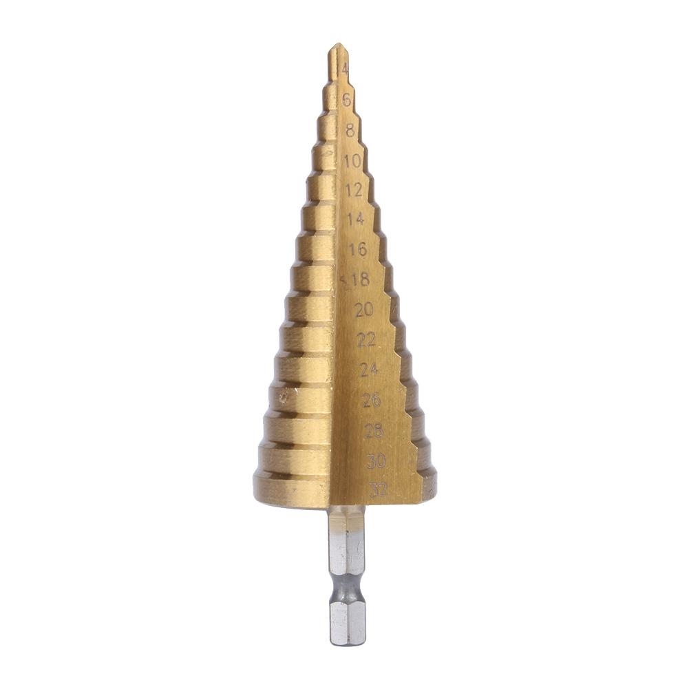 High Quality Titanium HSS Large Step Cone Drill Bit Hole Cutter Tool 4 32mm