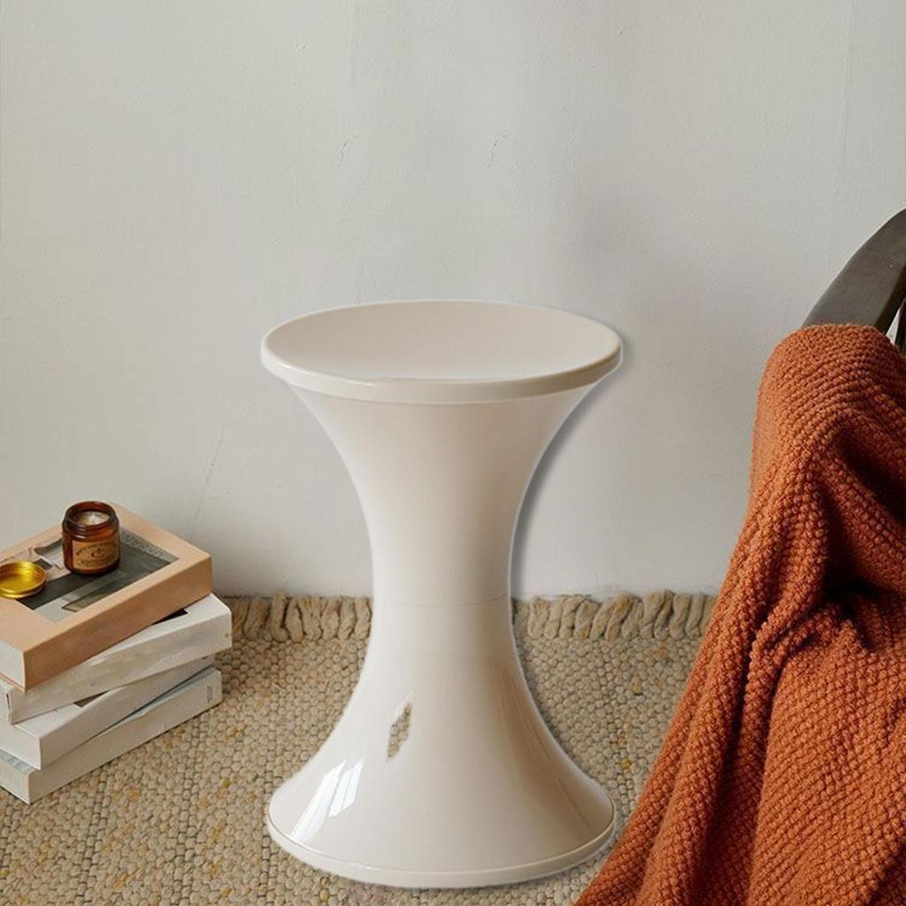 Sanduhrform Aufbewahrung Fußstütze Hocker 17,3x12,2 Zoll Schlichtes Design Kreativ für Badezimmer Stabiles Ende