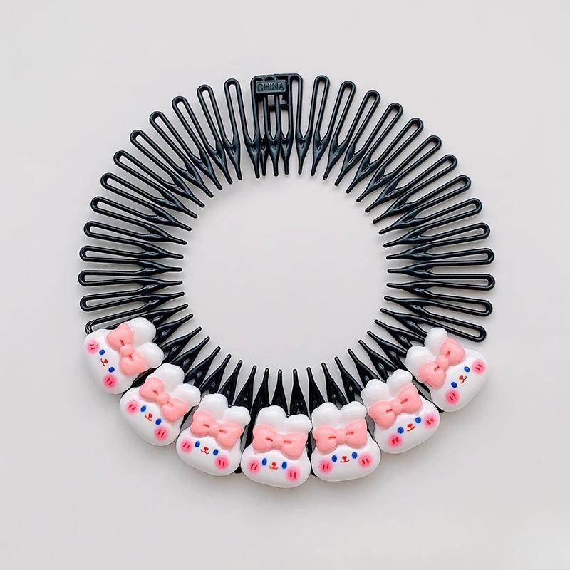 

Милое украшение на затылок для детей с распущенными волосами. Аксессуар для стягивания и расчесывания волос для девочек. Pink rabbit