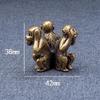 Solid Brass Three Wise Monkeys Feng Shui Ornament Paperweight Tea Pet