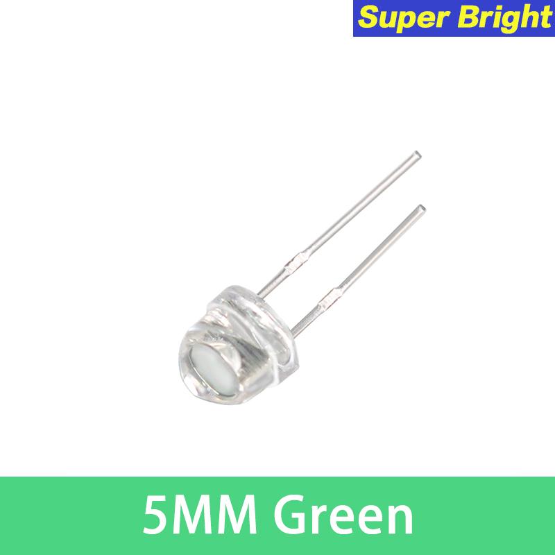 50KS Slaměný klobouk LED dioda 5MM Modrá Zelená Červená Žlutá Bílá Svítící F5 Super Jasná LED