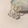 1 Pair Fashion Earrings Ice Cream Simple Transparent Acrylic Irregular White Metal Round Earring Accessories For Women