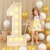 Light Up Balloons LED Light Balloon 0-9 Numbers Birthday Balloon Frame  Party Decoration