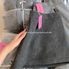 Korean Style Gray Wool High-Waist Skirt with Elastic Waistband - Versatile, Slimming, Bodycon Design