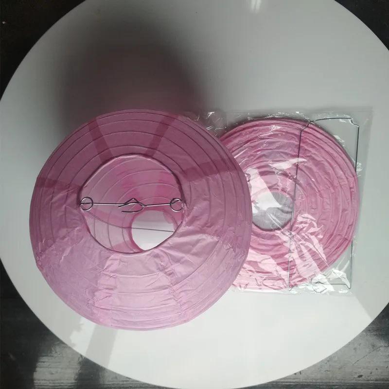 10-Inch Round White Paper Lantern, Red Mid-Autumn Festival & Wedding Decoration