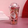 Plastic Christmas Micro Landscape Cup with Sequined Tumbler Drinkware Mug  Coffee Juice