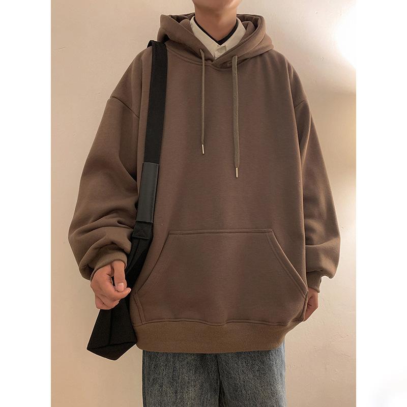 Pánská volná mikina s kapucí, ležérní svetr, teplá bunda se zesílenou kapucí