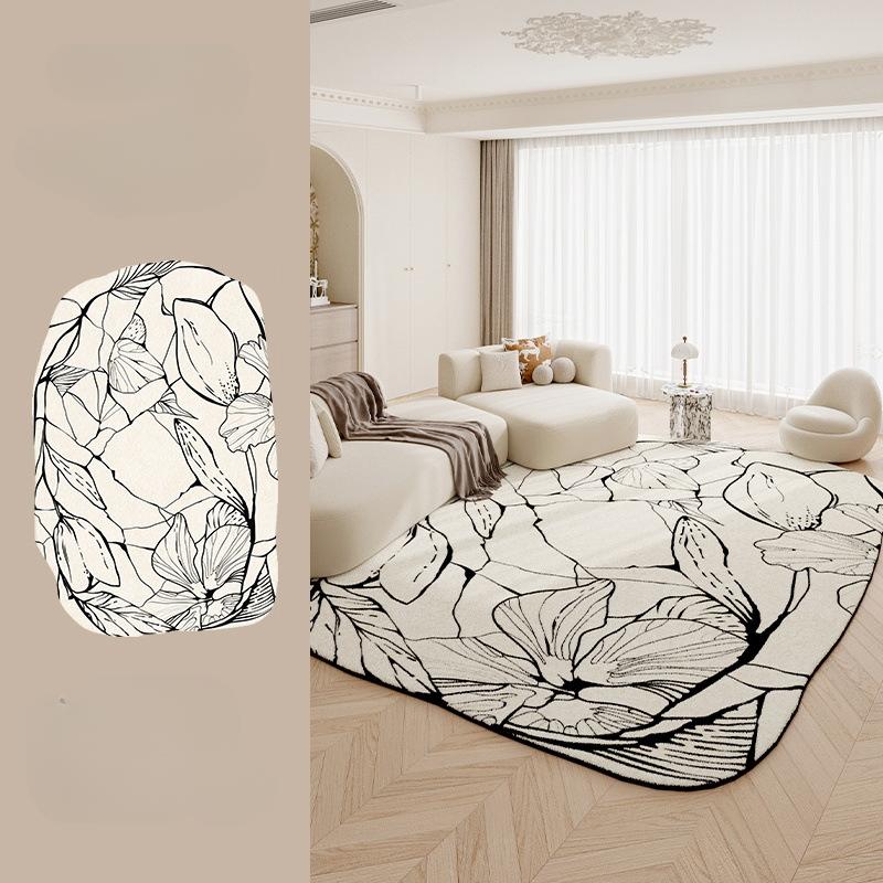 

Ковры во французском стиле для спальни, неправильной формы, для украшения гостиной, мягкий ковер, моющийся, коврик для пола в кабинет, толстый плюшевый ковер для гостиной 80*120cm