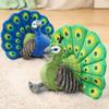 Cartoon Simulation Realistic Blue Crowned Peacock Filled Plush Toy for Children's Soothing and Sleeping Doll Christmas Gifts