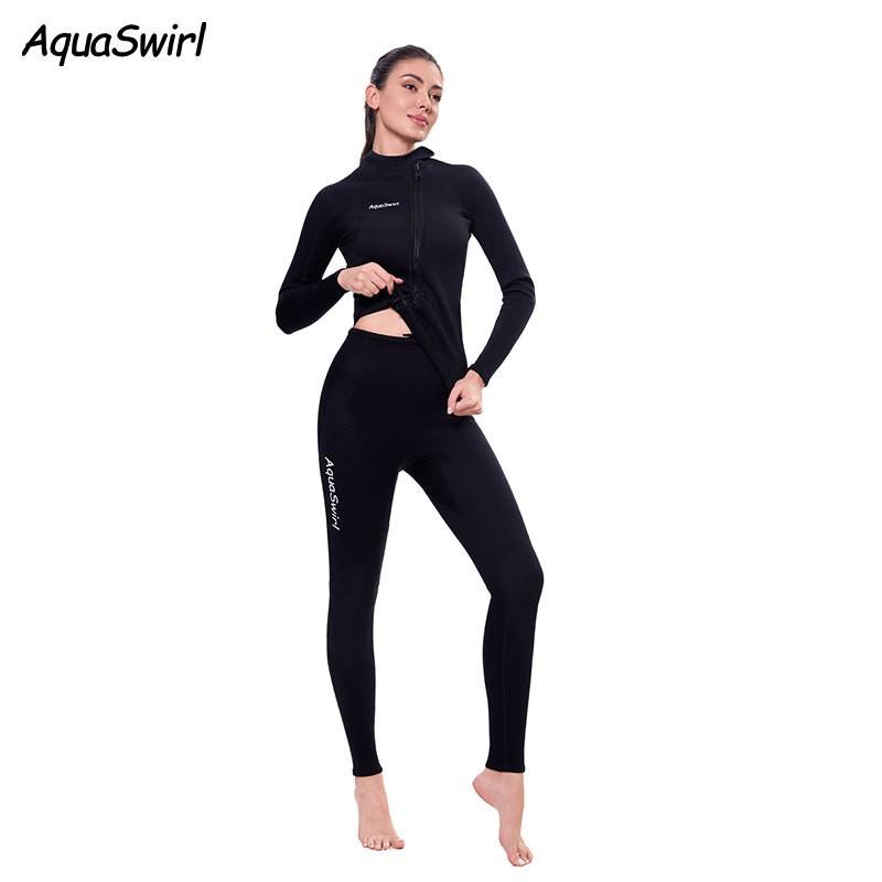 1.5MM Diving Suit Aiko Elastic Split Men s Women s Long-sleeved Sunscreen Snorkeling Surfing Cold Warm S