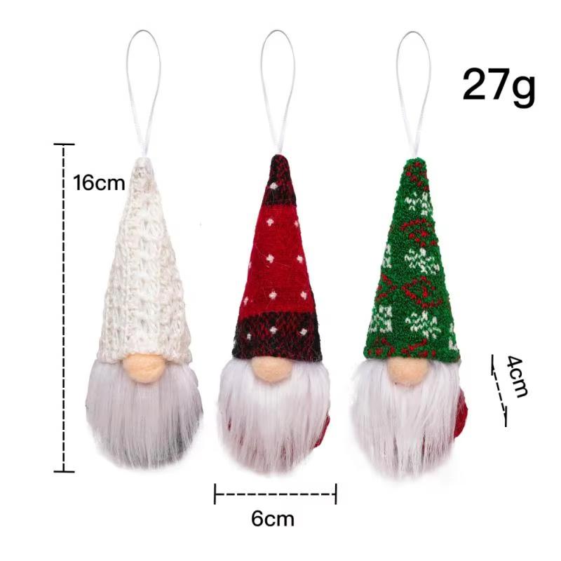 3Pcs/lot Christmas Gnome Elf Doll Pendant Merry Christmas Decorations For Home Xmas Tree Ornament New Year