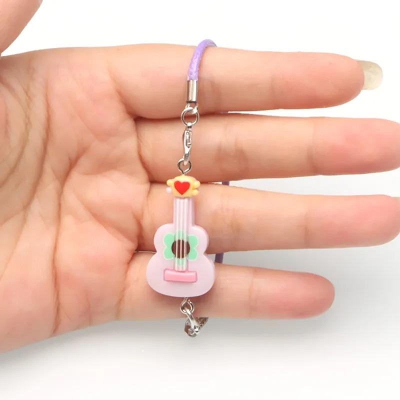 1Pc Kawaii Mini Guitar Resin Charms, Cute Cartoon Labubu Doll Accessories for 15cm/17cm Dolls