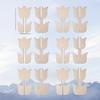 20pcs Wooden Tulip Shapes, Ideal for DIY Crafts, 3D Paintable Floral Decorations, Light Beige Natural Wood, Perfect for Spring Home Decor