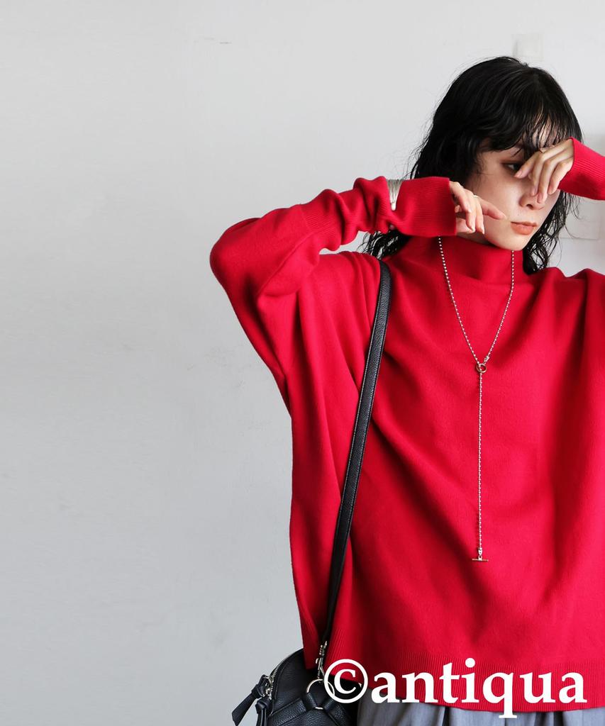 Antiqua Bottleneck Knit One Size Red Women's Top, NA-00496, 12,