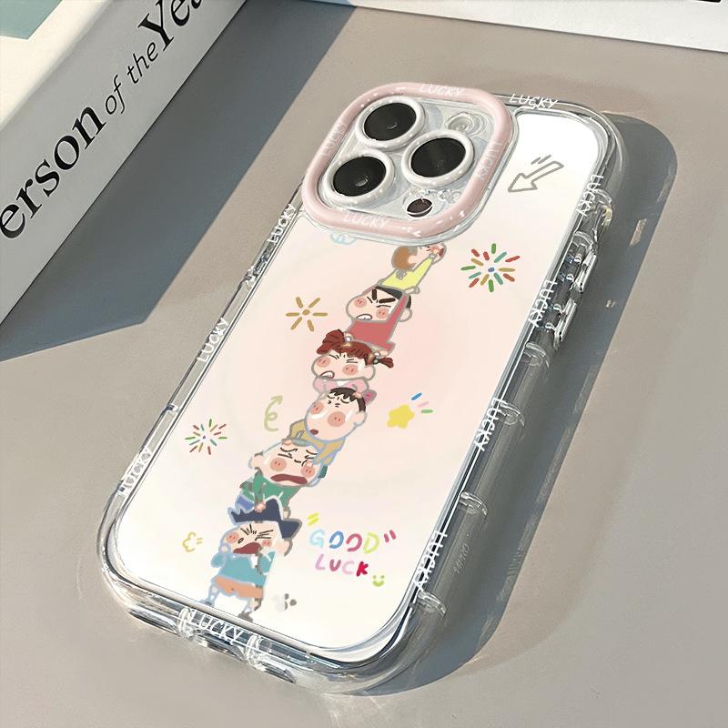 Stacking small new application iPhone17promax cream mirror mobile phone case oil 16 new 15 cartoons 14