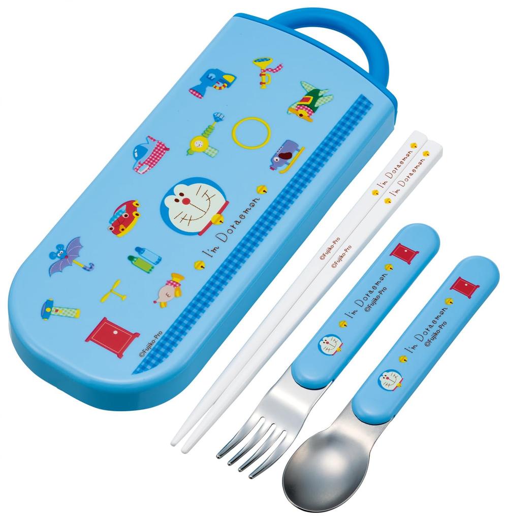 Skater Cutlery Lunch Made in Sliding Name Stickers Sanrio Trio for Boys and Children's Set, Box, Chopsticks, Spoon, Fork, Japan, Cutlery, Included,