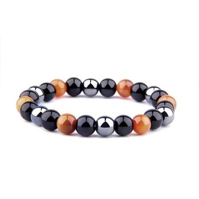 Bracciale in ossidiana ematite - 5 6mm - Pietra naturale - Protezione salute