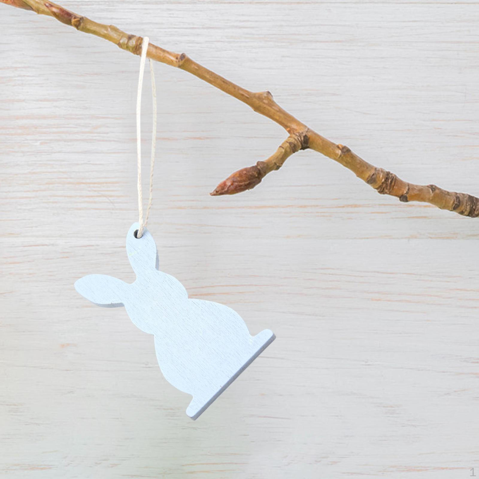 

Shaped Easter Pendant Ornament Hanging Decoration with Strings DIY Crafts Tag for Supplies Tree Blue Color Rabbit