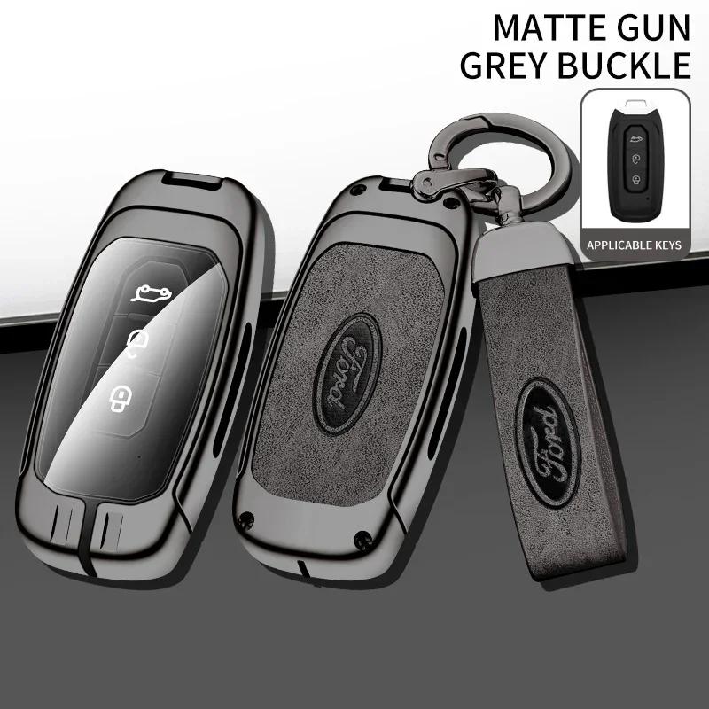 

Car Sticker 2026 For Ford Zinc Alloy Car Key Case Cover Shell Fob Accessories For Ford Territory EV EcoBoost S350 Yuhoo 7 8 Tran