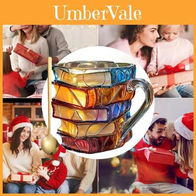 Taza de Libro Pintada Taza de Café Resina Pintada a Mano Decoración Moderna Para Hogar Oficina
