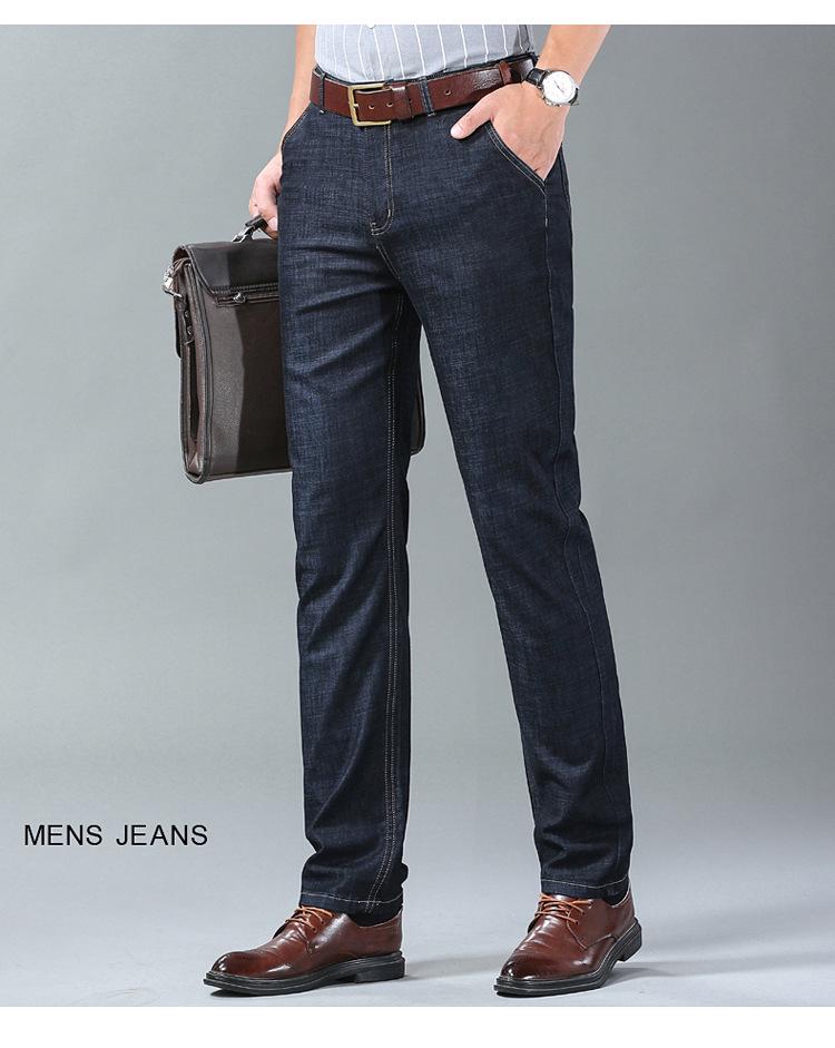 Xintang Herren Sommer Locker Gerade Bein Lässige Jeans für Mittelalterlichen Business-Stil