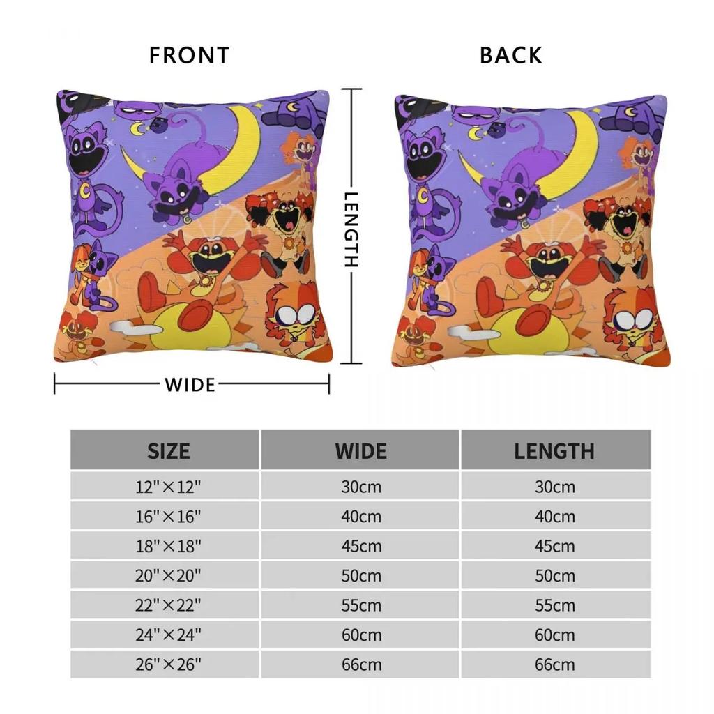 Smiling Catnap Dogday Toddlers Pillowcase Printed Polyester Cushion Cover Gift Cartoon Game Throw Pillow Case Cover Chair 45cm