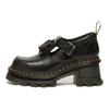 Dr. Martens Leather Fashion Chunky Heel Metal Buckle Casual Shoes Women Shoes Black 31494001