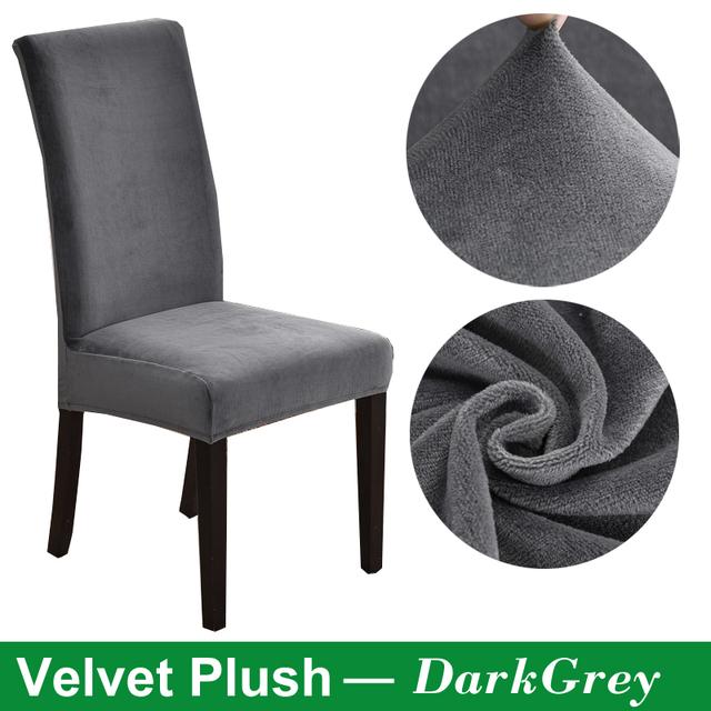Velvet Chair Cover For Dining Room Thick Elastic Dining Chair Cover Stretch Chair Slipcover Cover For Chair Kitchen Chair Cover for Home