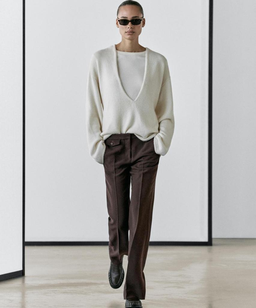 Masimodutti Pocket Detail Bell-Bottom Pants