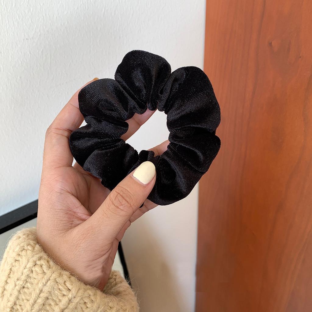 New Arrival Winter Velvet Hair Scrunchies Hair Tie Women Ponytail Holder Solid Color Hair Rubber Bands Girl Hair Accessories