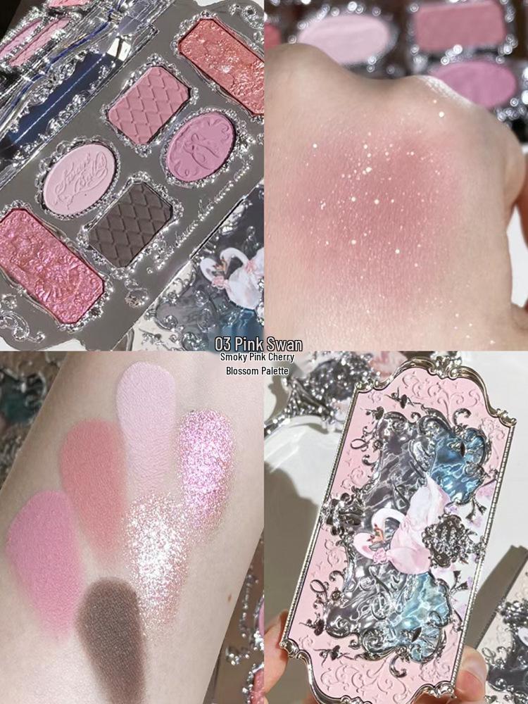 Set Regalo Trucco Cigno Balletto Hua Zhi Xiao: Rossetto, Ombretto, Cipria Libera, Fard, Pennello per Ombretti, Cipria