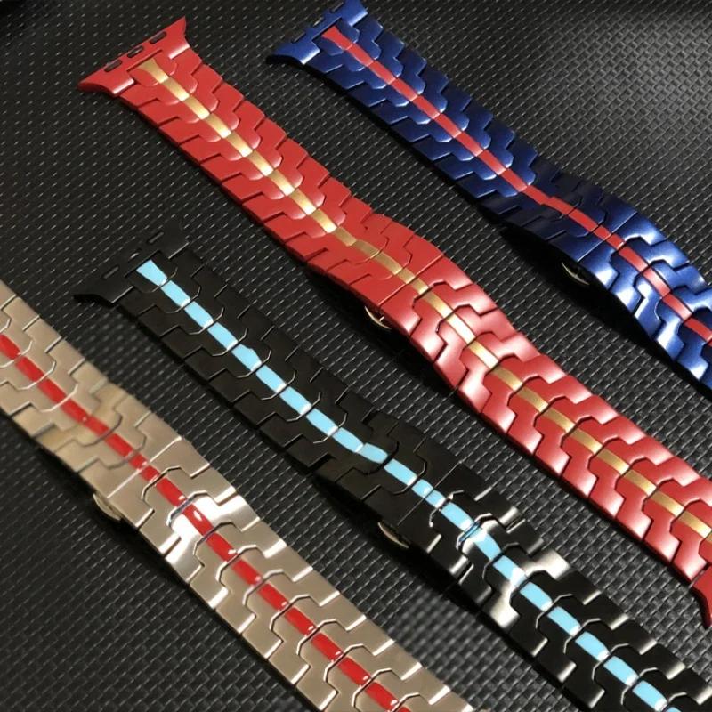 Ultra Titanium Color Strap for Apple Watch 49mm Series 10 9 8 7 41mm 45mm 44mm 46mm 40mm Luxury Metal Band for IWatch 6 5 4 SE